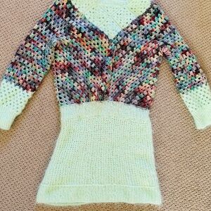 Crochet Knit Sweater Dress